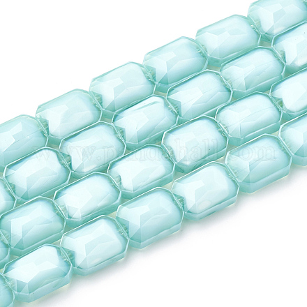 Chapelets de perles en verre opaque de couleur unie X-GLAA-N032-04M-1