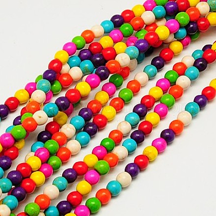 Synthetic Turquoise Beads Strands TURQ-G106-6mm-02P-1