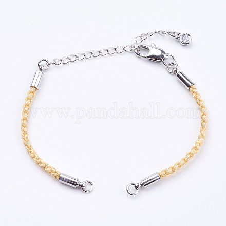 Braided Cotton Cord Bracelet Making MAK-I006-19P-1