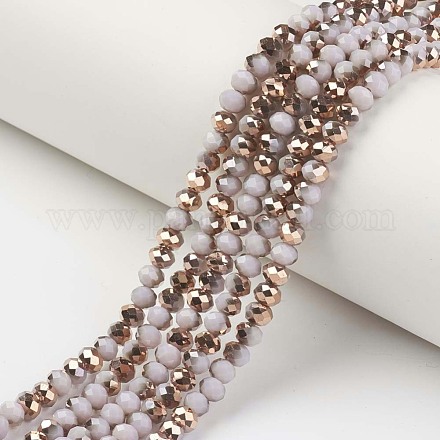 Chapelets de perles en verre opaque électrolytique EGLA-A034-P4mm-N04-1
