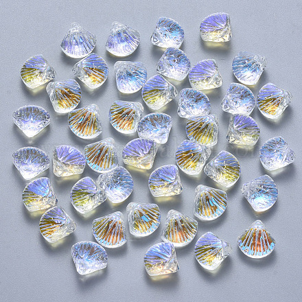 Transparent Spray Painted Glass Beads GLAA-T016-05C-1
