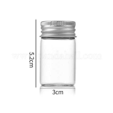 Botellas de vidrio transparente contenedores de abalorios CON-WH0085-75C-01-1