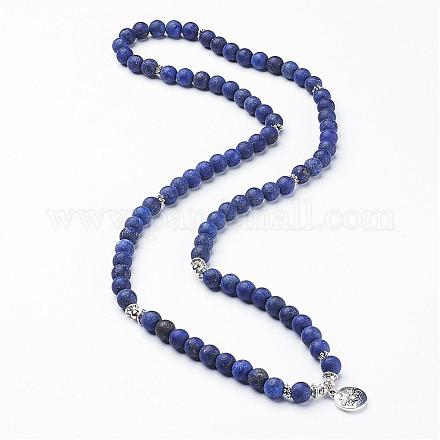 Lapis-lazuli naturels des colliers en perles NJEW-JN01816-02-1