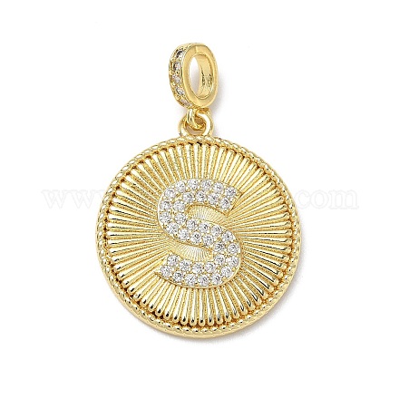 Латунные микропаве прозрачные подвески с фианитом KK-L253-17G-S-1