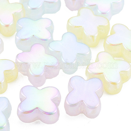 Perlas de acrílico chapadas en arco iris iridiscentes OACR-N010-055-1