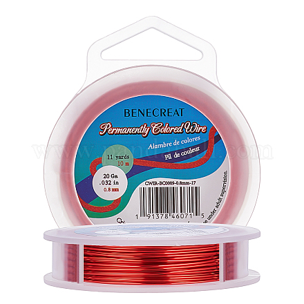 BENECREAT Round Copper Wire for Jewelry Making CWIR-BC0009-0.8mm-17-1