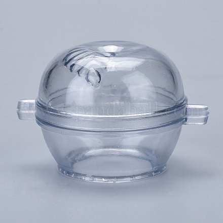 プラスチックキャンドル型  キャンドル作りツール用  リンゴの形  透明  75x58x47mm  穴：32mm  内径：50mm DIY-I035-06-1