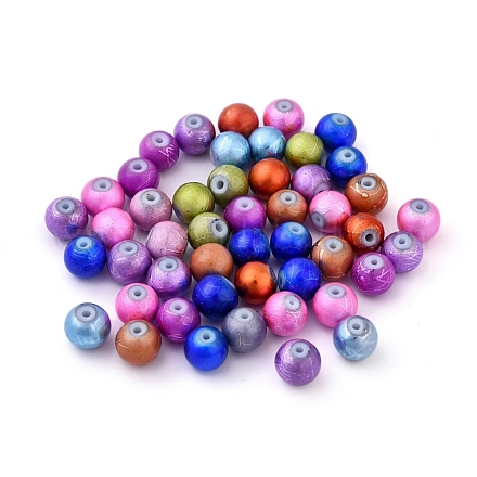 Baking Painted Drawbench Glass Beads X-DGLA-S103-8mm-M-1