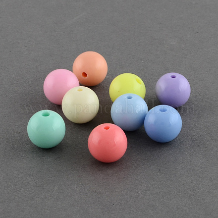 Perles de boule en acrylique solide bubblegum chunky SACR-R835-6mm-M-1