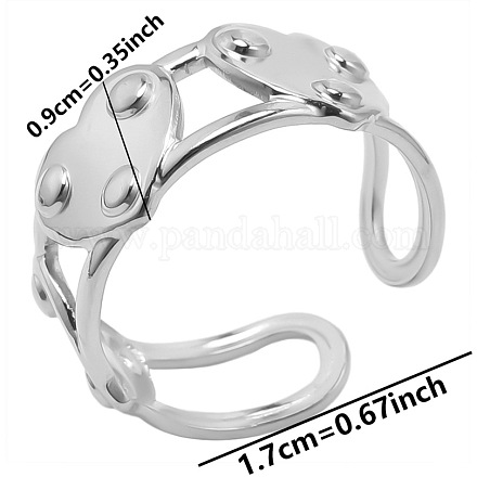 Не тускнеющие минималистичные манжеты в форме сердца из нержавеющей стали 304 HW4093-1-1