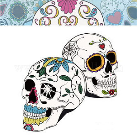 Halloween Theme Luminous Body Art Tattoos Stickers SKUL-PW0002-093-01-1