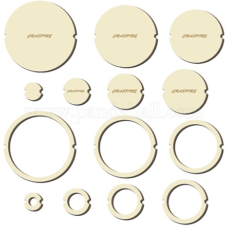 14 шт. 14 стильных деревянных кольца-кольца макраме для изготовления поделок DIY-WH0545-006-1