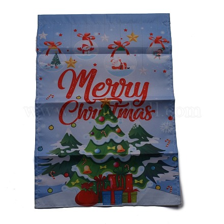 クリスマスの庭の旗  両面ポリエステルハウスフラッグ  家の庭の庭のオフィスの装飾のため  クリスマスツリー  カラフル  460x320x0.4mm  穴：18mm AJEW-H108-B01-1