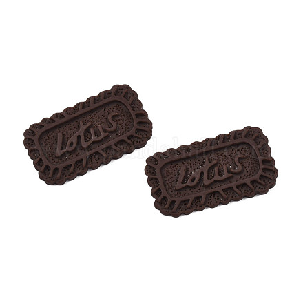 不透明樹脂デコデンカボション  模造食品  クッキー  ココナッツブラウン  20x34x3mm CRES-N022-138A-1