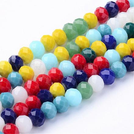 Electroplate Pearl Luster Plated Imitation Jade Glass Faceted Rondelle Beads Strands EGLA-F020-02-10mm-1