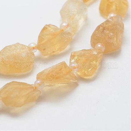 Chapelets de perles de citrine naturelle G-E366-20-1
