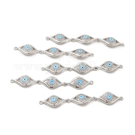 Brass Micro Pave Clear Cubic Zirconia Connector Charms KK-E068-VB395-2-1