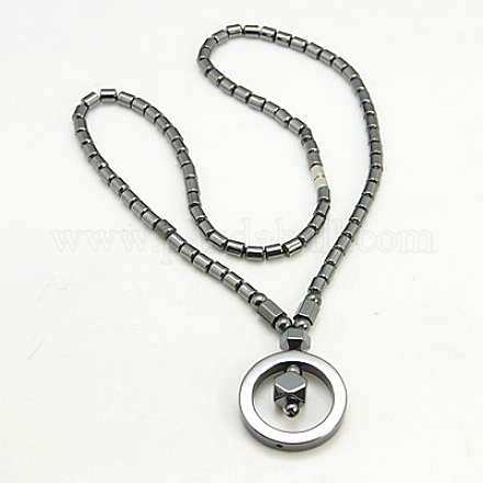 Non-magnetic Synthetic Hematite Necklaces X-NJEW-D096-9A-1