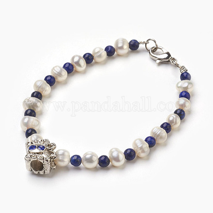 Lapis Lazuli Perlen Armbänder BJEW-JB03858-05-1