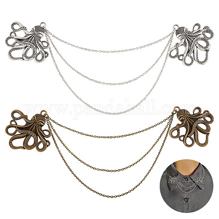 Подвесные цепи с подвесками из сплава осьминога&nbsp;AJEW-GO00023-1