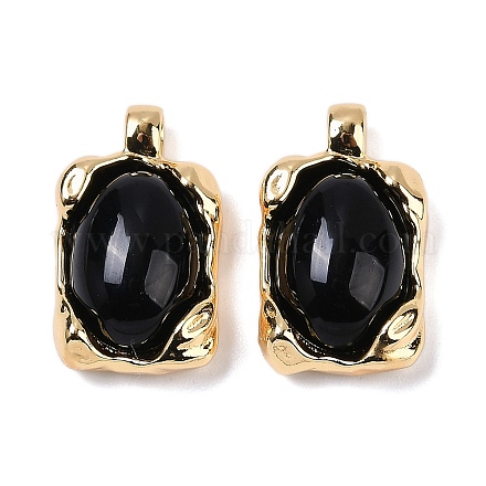 Латунные подвески со стеклом и имитацией агата подвески KK-Q030-24G-1