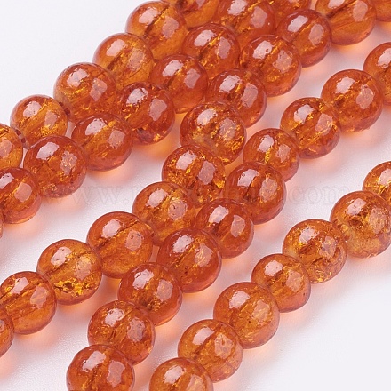 Spray Painted Crackle Glass Beads Strands CCG-Q001-6mm-09-1