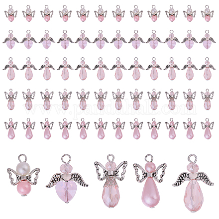 60 шт. 5 стиля тибетский стиль сплав бабочка бусина и АБС пластик жемчуг и стеклянные подвески PALLOY-CA00015-1