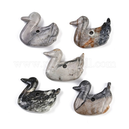 Подвески из натуральной яшмы пикассо с резьбой G-C157-02-1