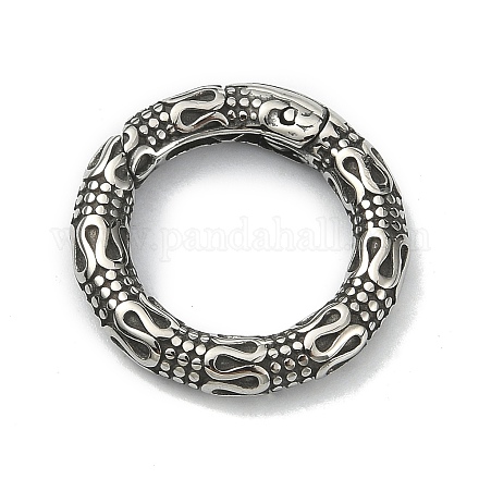 Tibetan Style 316 Surgical Stainless Steel Spring Gate Rings STAS-E191-06AS-01-1