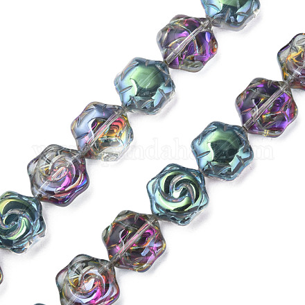 Electroplate Glass Beads Strands EGLA-N008-018-A05-1