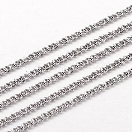 304 Stainless Steel Curb Chains CHS-K004-04P-0.6mm-1