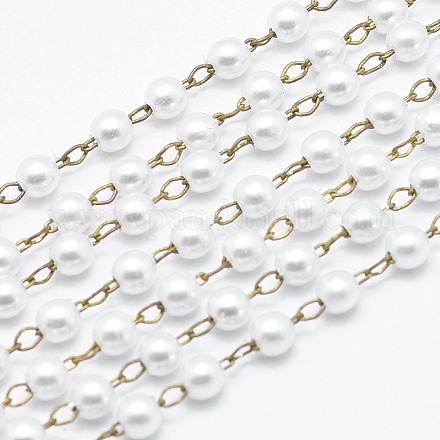 Handmade ABS Plastic Imitation Pearl Beaded Chains CHC-I026-G-01C-1
