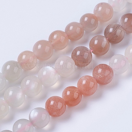 Chapelets de perles de sunstone naturelle naturelles G-F568-227-6mm-1
