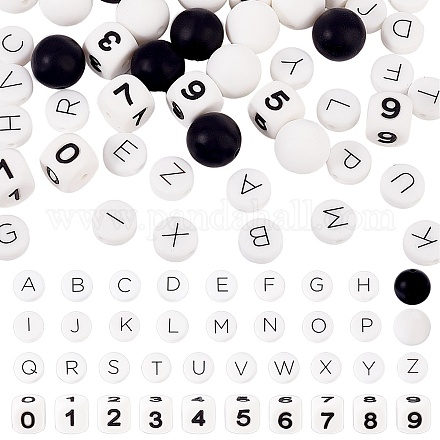 56шт набор силиконовых бусин с буквами и цифрами&nbsp;SIL-PH0001-32-1