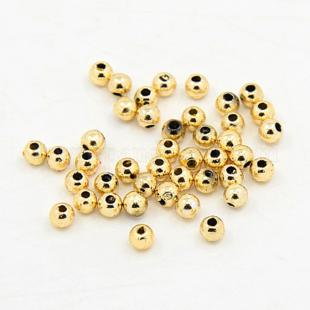 Perles rondes acryliques de placage en plastique X-PACR-L003-4mm-KC-1