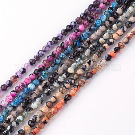 Natural Fire Crackle Agate Bead Strands G-S215-4mm-M-1