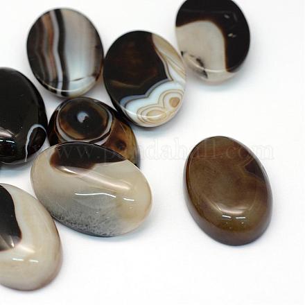 Oval Dyed Natural Striped Agate/Banded Agate Cabochons G-R349-20x30-01-1
