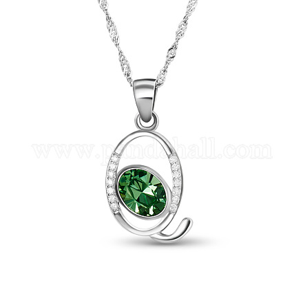 SHEGRACE Letter inchQinch Beautiful Design Platinum Plated 925 Sterling Silver Pendant Necklaces JN225A-1