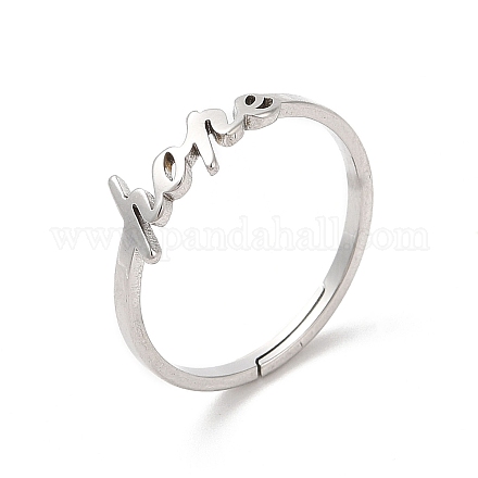 304 anello regolabile con parola speranza in acciaio inossidabile RJEW-L107-027P-1