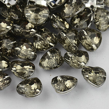 1-Hoyo Taiwán acrílico diamante de imitación botones del corazón BUTT-F017-21mm-19-1