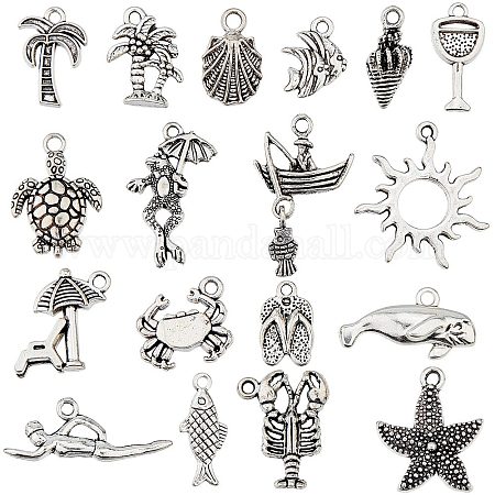 Wholesale SUNNYCLUE 1 Box 72Pcs Tibetan Style Sun Charms Bulk