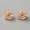 Alloy Rhinestone Settings, Large Hole Beads, Crown, Rose Gold, Fit for 1.5mm Rhinestone, 11.5x6mm, Hole: 6.5mm