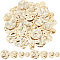 80Pcs 4 Styles Brass Connector Charms, Flat Round, Twist Round Links, Real 24K Gold Plated, 6~12x0.8~1mm, Hole: 0.8~1.4mm, 20pcs/style