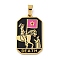 Ion Plating(IP) 304 Stainless Steel Enamel Pendants, Real 18K Gold Plated, Tarot Charm, Horse, 32x19.5x2mm, Hole: 7.5x4mm