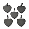 Ion Plating(IP) Fashionable 304 Stainless Steel Stamping Blank Tag Pendants, Heart, Black, 23~25x22x4mm, Hole: 3x6mm
