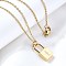 304 Stainless Steel Rolo Chain Pendant Necklaces, Padlock Necklaces for Women Men, Locks with Letter, Letter E, 17.64 inch(44.8cm)