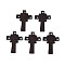 Religion Wood Pendants, Cross, Coconut Brown, 43.5~44x31.5~32x4mm, Hole: 4.5x3mm