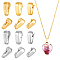 12Pcs 6 Styles 925 Sterling Silver Snap on Bails, Platinum & Golden, 6.5~7.5x3.5~5x2~2.5mm, Hole: 6~7x2.5~3mm, 2pcs/style