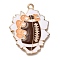 Alloy Enamel Pendants, Golden, Rugby, 33x25.5x2mm, Hole: 1.8mm