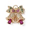 Brass Micro Pave Cubic Zirconia Pendants, Christmas Bell, with Jump Ring, Golden, 19x18.5x9mm, Hole: 3.5mm